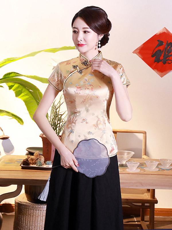 Vintage Plum Blossom Cheongsams Tops