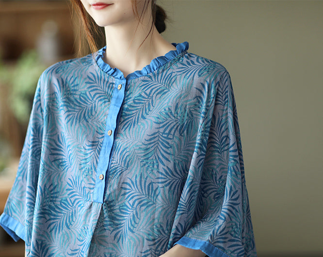 Half Sleeves Mid-Length Printed Blouse