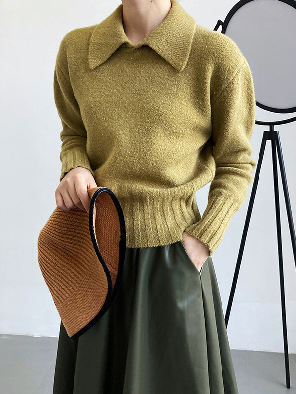 Simple Solid Color Turtleneck Sweater