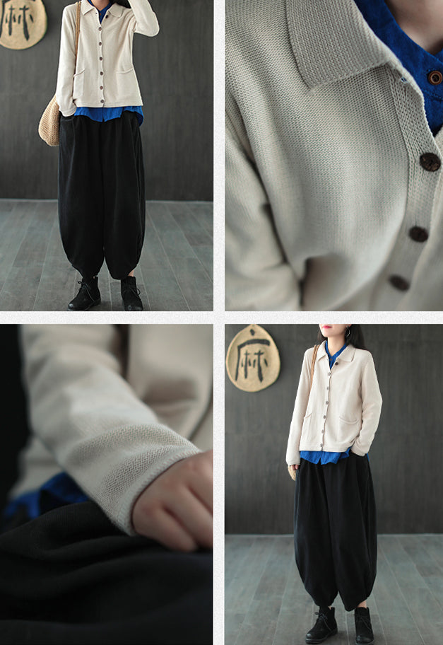 Vintage Lapel Loose-Fitting Coat