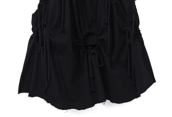 Women High Waist Drawstring Strap Dress