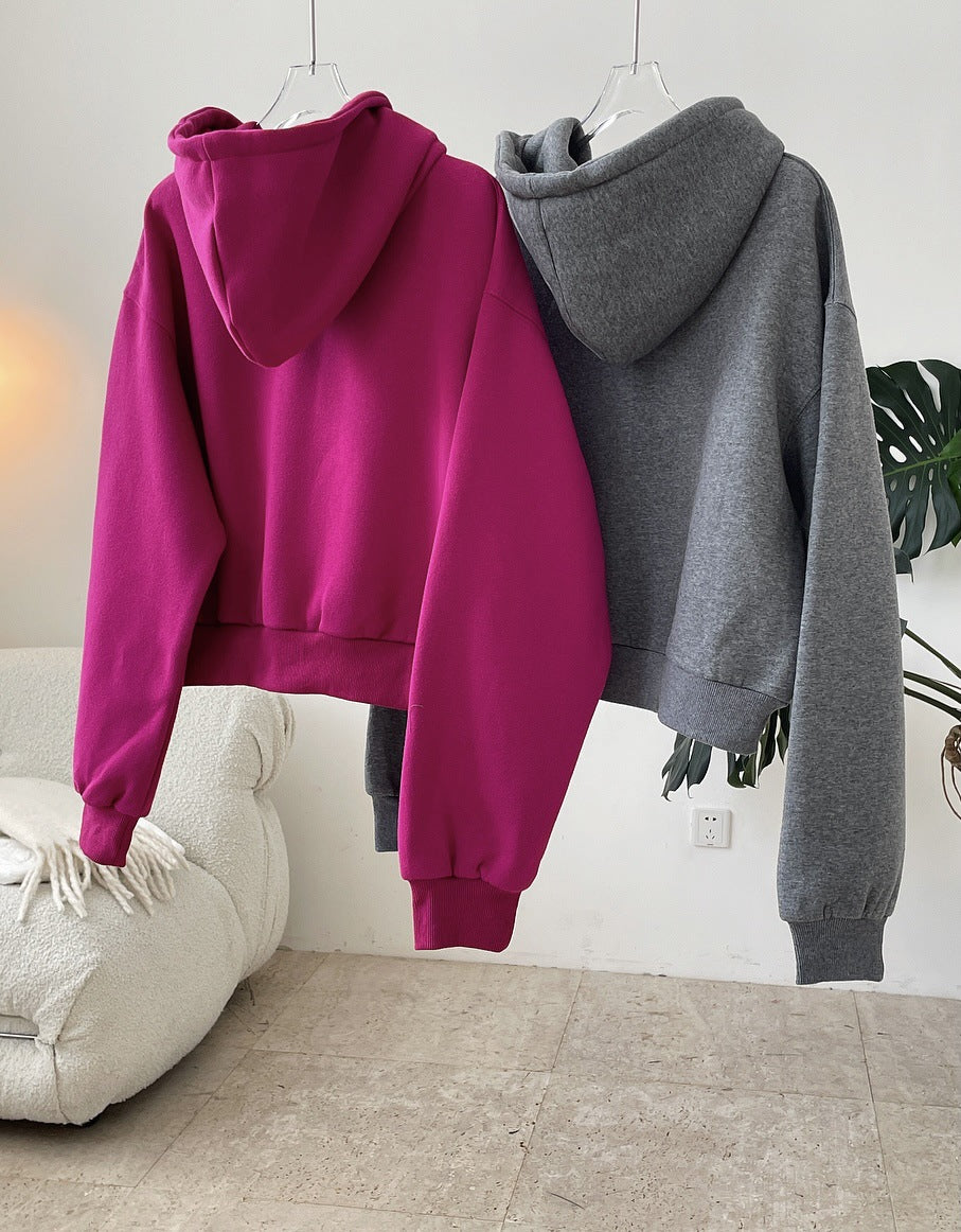 Casual Thicken Solid Color Zipper Sport Outwear