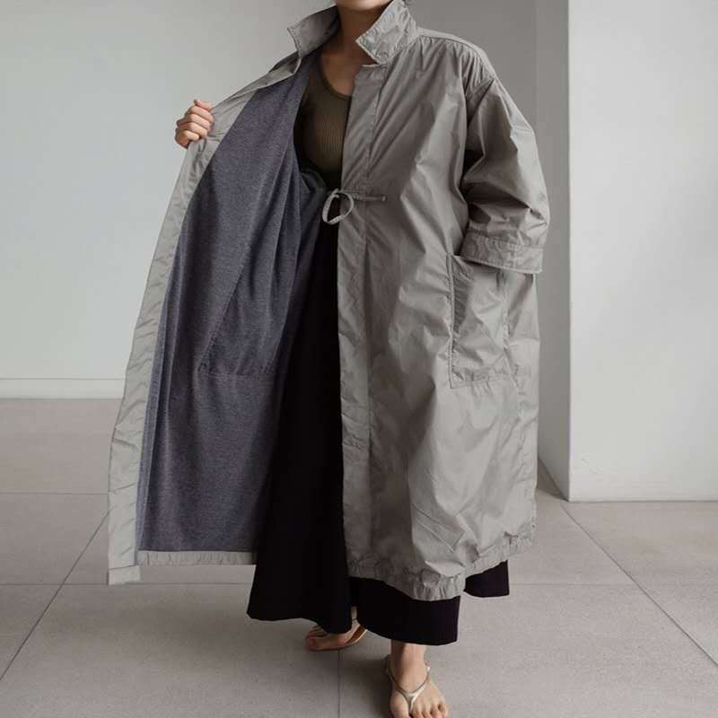 Loose Plus Size Casual Belted Coat