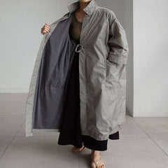 Loose Plus Size Casual Belted Coat