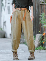 Solid Color Retro Loose Casual Pants