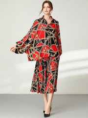 Loose Printed Two-Piece Suit