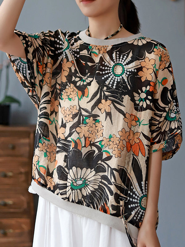 Round Neck Printed Half Sleeves T-Shirt
