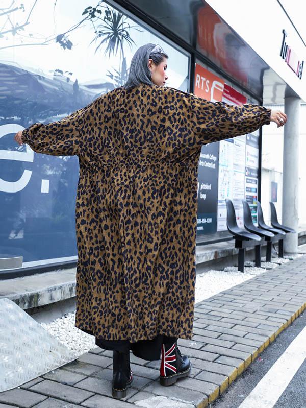 Casual Leopard Print Long Outwear