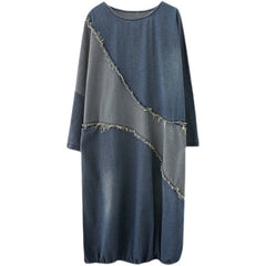 Collision Color Splicing Loose Midi Dress