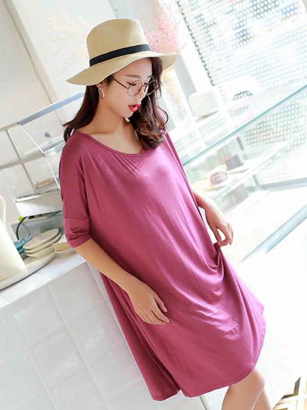 Loose Comfortable Solid Color Dress Pajamas