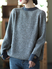 Solid Color Loose Pullover Sweater