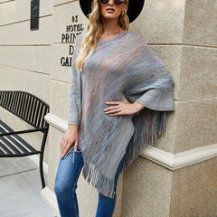 Colorful Tassel Knitted Shawl Sweater