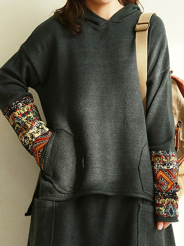 Women Solid Color Loose Casual Sweater