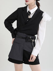 Irregular Stitching Mesh Lace Jacket Vest