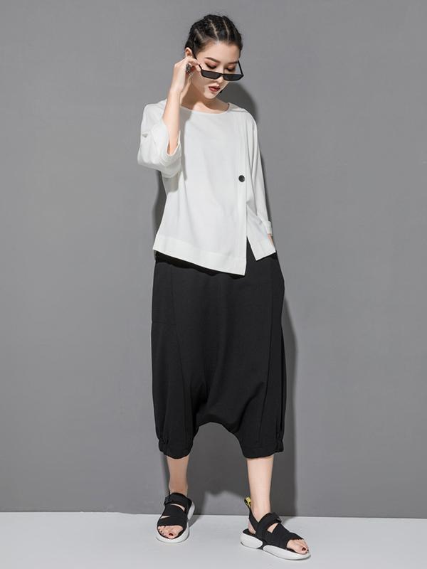 Roomy Batwing Split-Joint T-Shirts