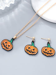 Pumpkin Ghost Necklace And Earrings