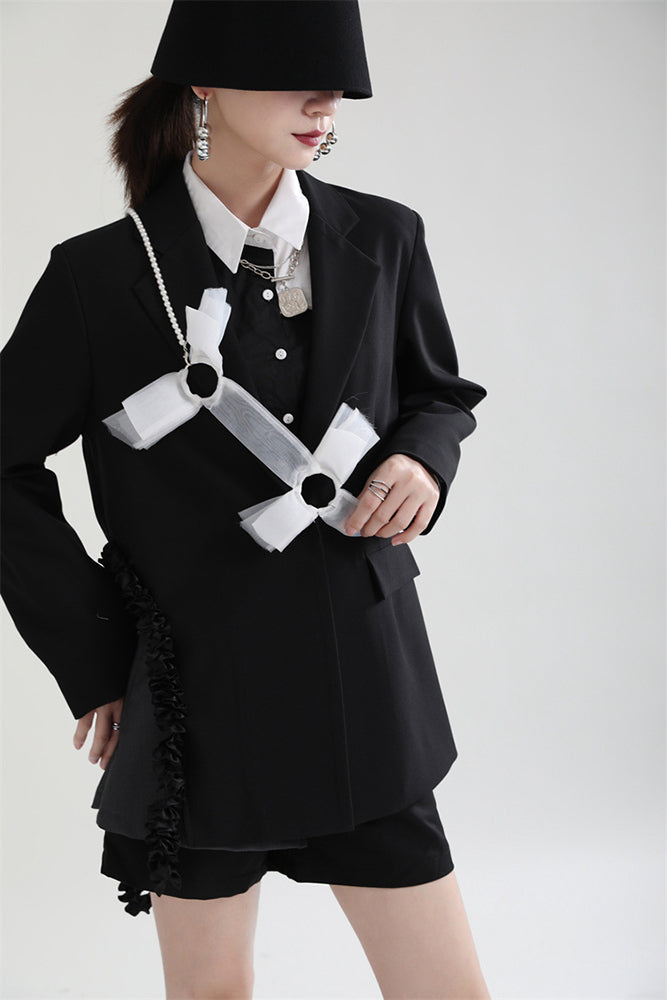 Stitching Long Sleeve Suit Outwear