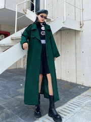 Women Solid Color Lapel Casual Coat