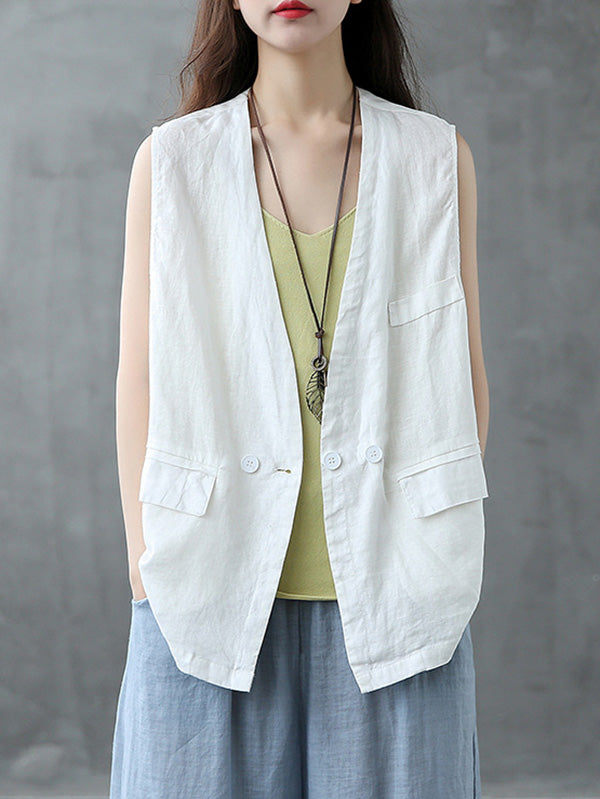 Original Solid Irregularity With Pocket Vest