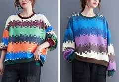 Loose Color-Block Splicing Sweatshit