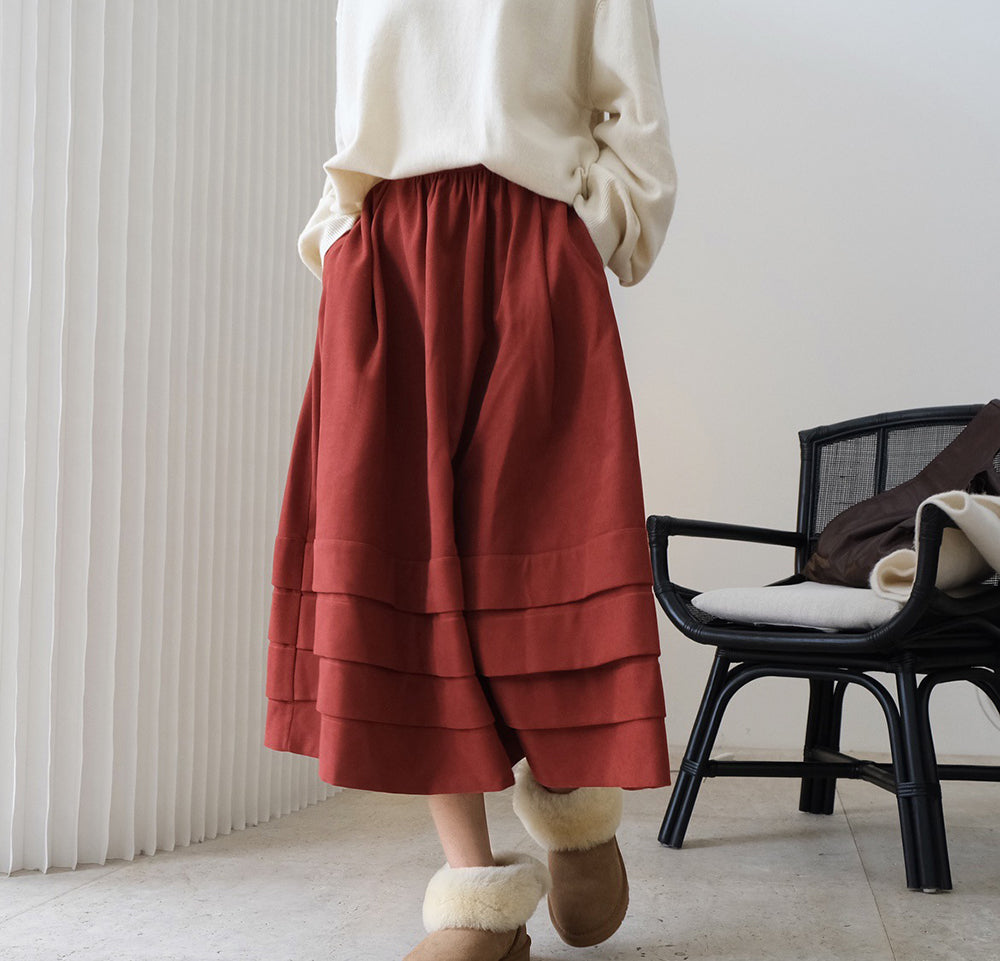 Temperament High Waist Flower Bud Design Padded Skirt