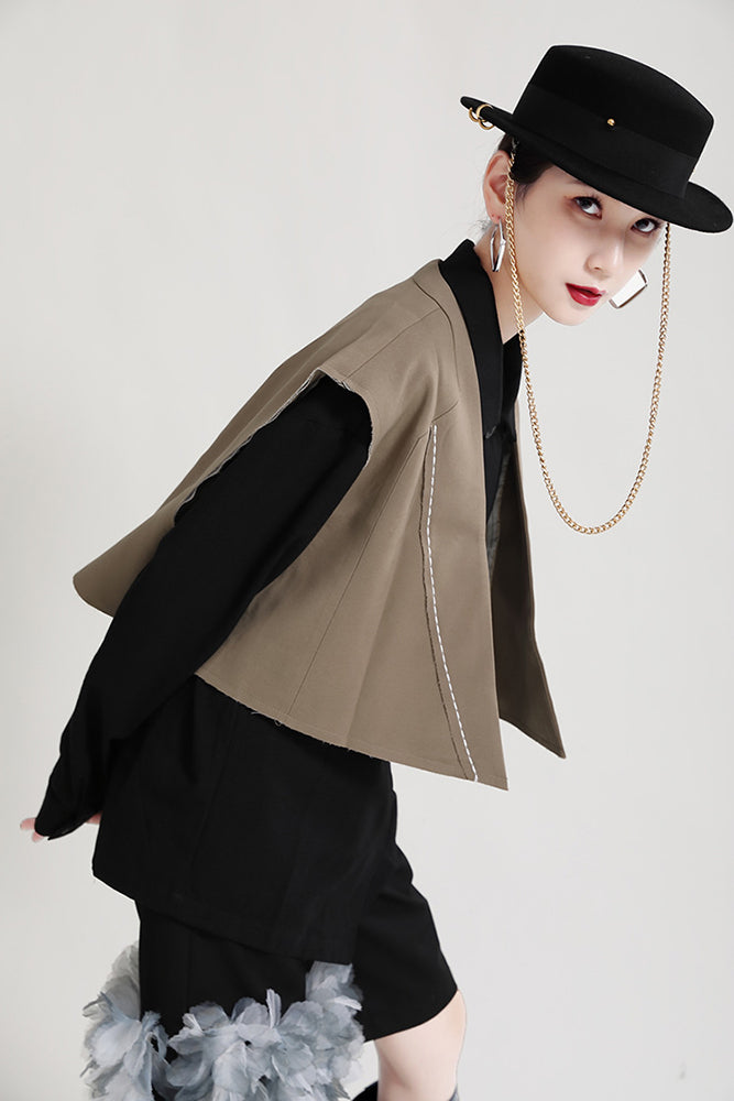 Casual Lapel Collar Irregular Design Long Sleeve Shirt