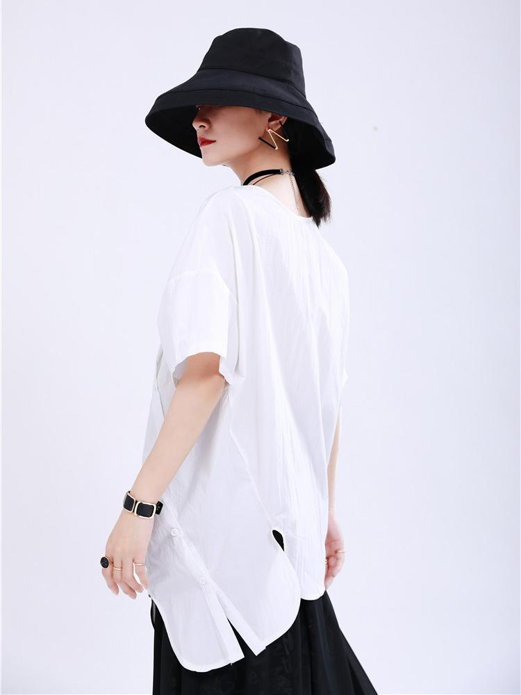 Loose Back Cropped Cotton T-Shirts