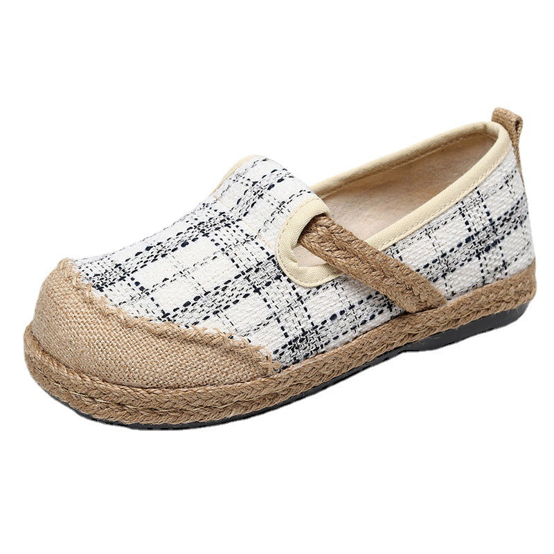 Plaid Retro Ethnic Big Toe Shoes