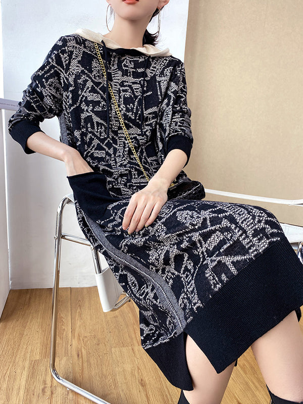 Women Loose Pullover Long Sleeve Dress