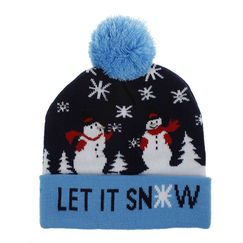 Christmas Deer Snowflake Jacquard Knitted Hat