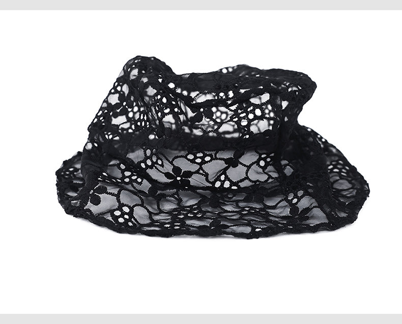 Original Design Embroidered Flower Lace Hollow Up Basin Cap