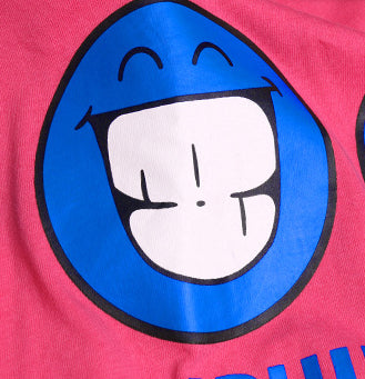 Women Loose Slimming Smiley Face Print Short Sleeve T-Shirt