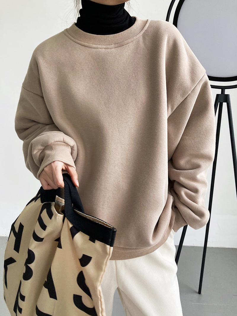 Casual Simple Cashmere Solid Color Hoodie