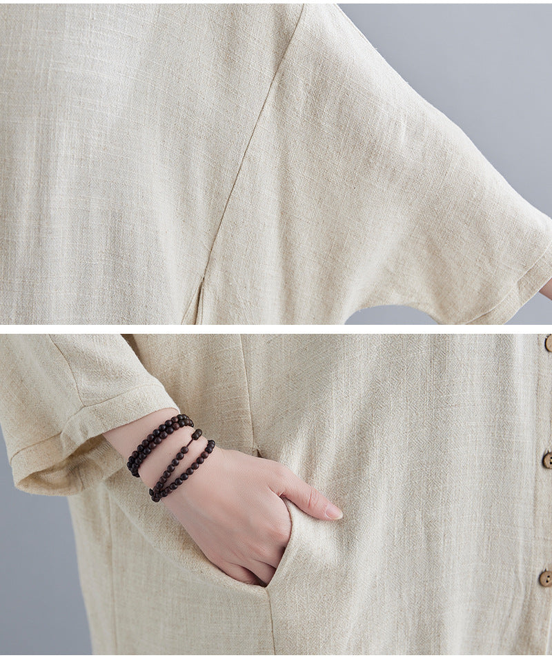Solid Loose Plus Size Bat Sleeves Blouse