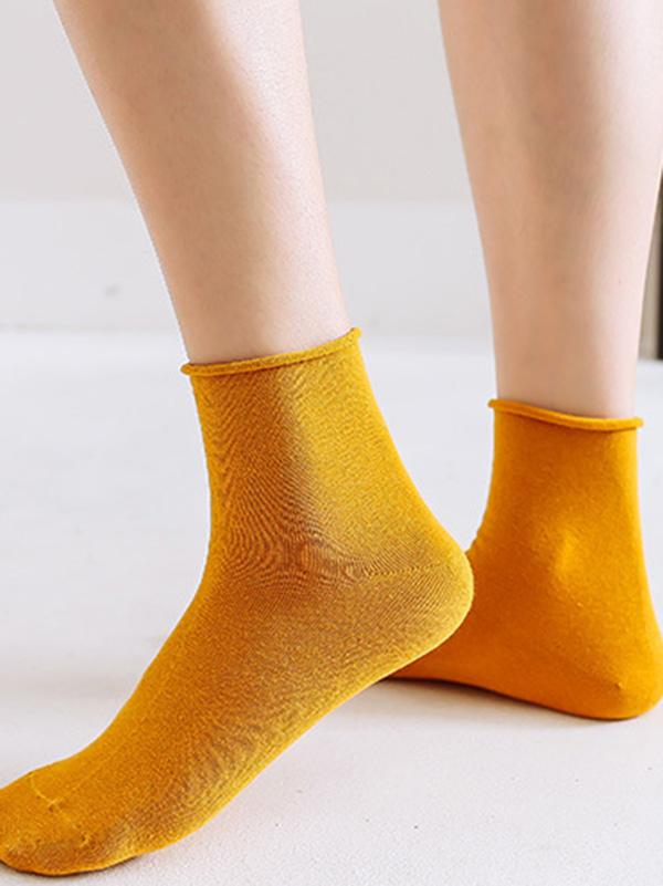 Solid Color Rolled Socks