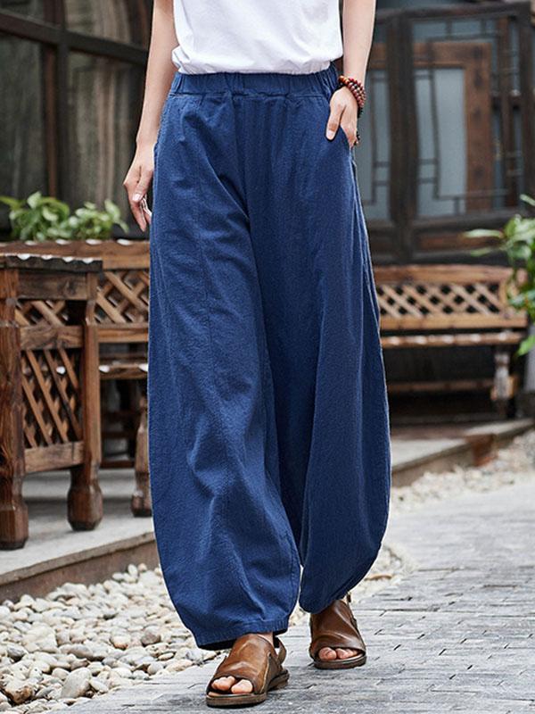 Retro Cotton Long Bloomer Pants