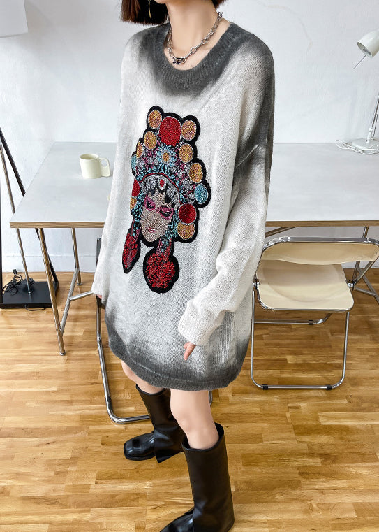 Loose Long Sleeve Casual Gradient Sweater