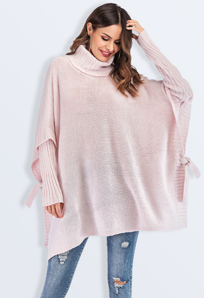 Turtleneck Loose Irregular Knit Sweater