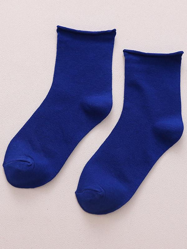 Solid Color Rolled Socks