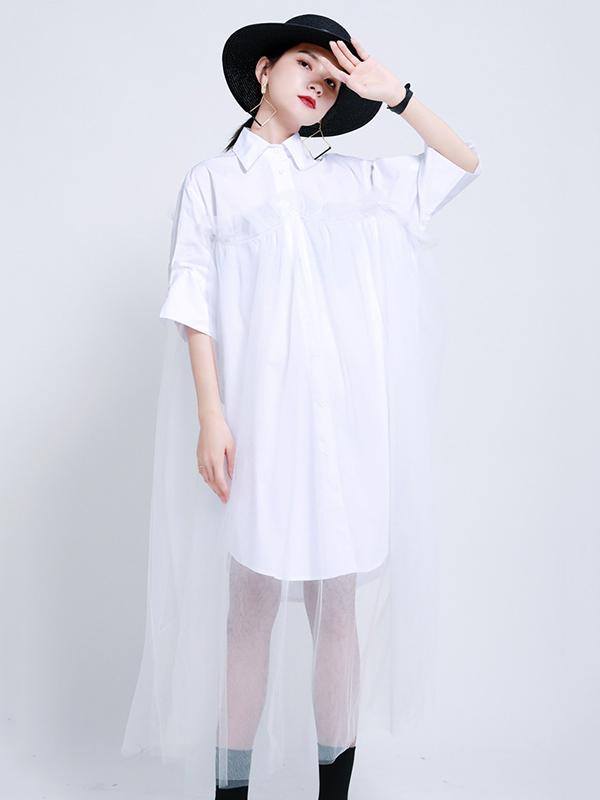 Urban Detachable Yarn Shirt Dress