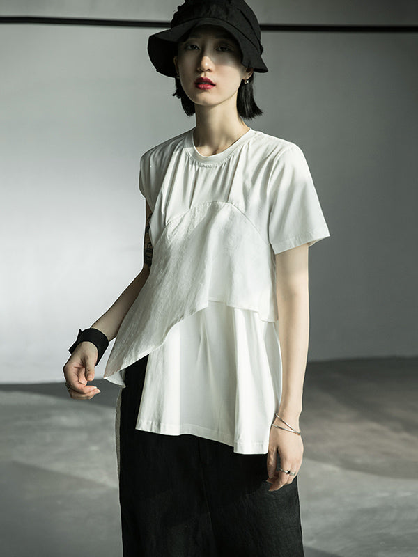 Original Solid Split-Joint T-Shirts Tops