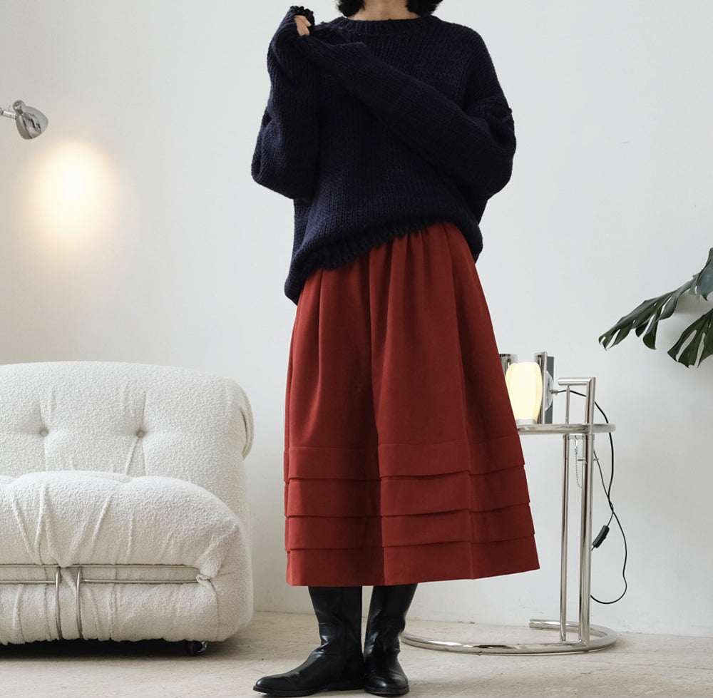 Temperament High Waist Flower Bud Design Padded Skirt