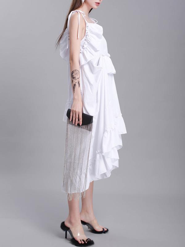 Irregular Falbala Slip Dress
