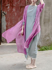 Pink&Purple Mulberry Silk Cover-up