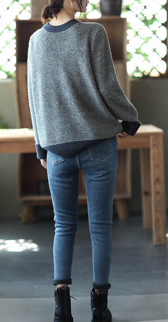 Solid Color Loose Pullover Sweater