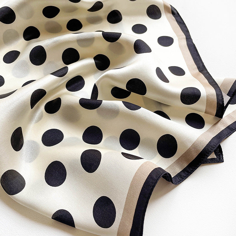 Simple Wave Dot Mulberry Silk Scarf