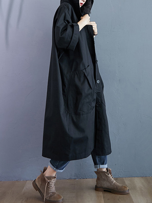 Women Casual Loose Hooded Coat