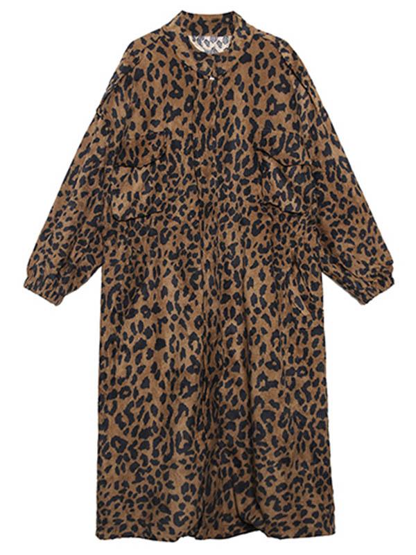 Casual Leopard Print Long Outwear