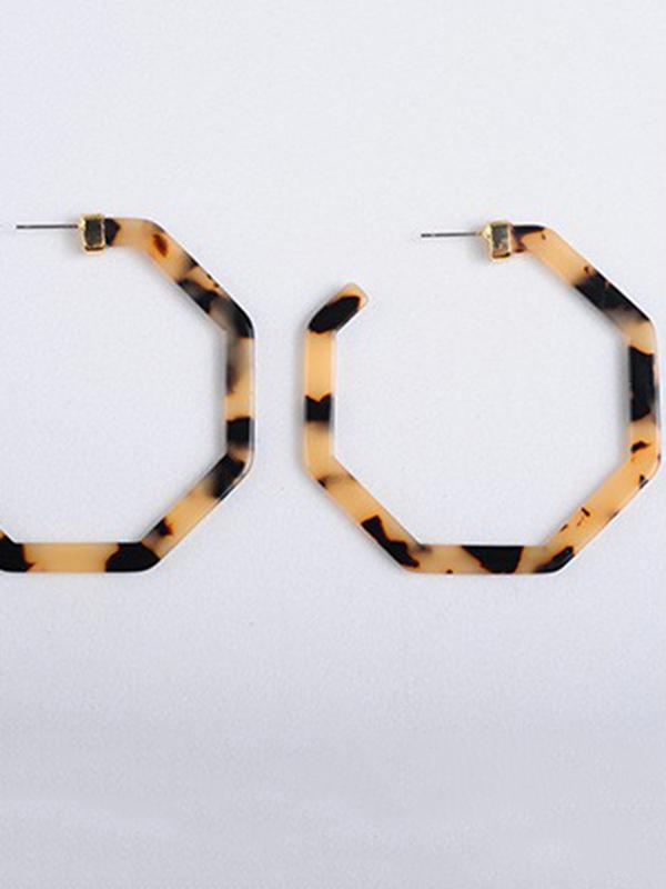 Leopard Geometry Acrylic Eardrop