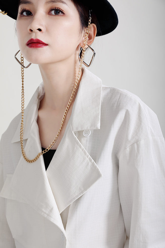 Casual Lapel Collar Irregular Design Long Sleeve Shirt